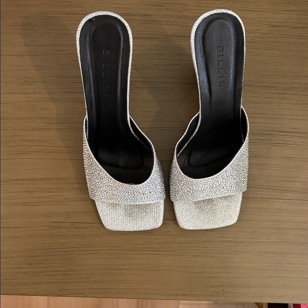 Billini Sparkling Silver Mules